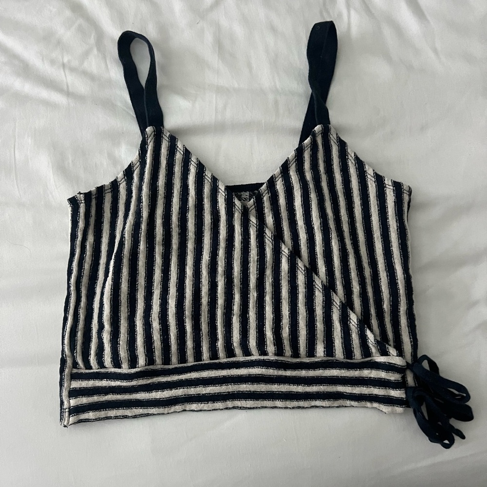 Madewell striped cropped tank